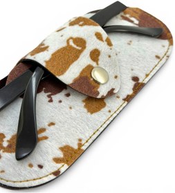 Resim rawlab RAW LAB Cow Print Gözlük Kılıfı Premium Deri El Yapımı Anahtarlık 