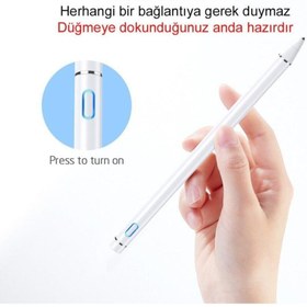 Resim TEKNETSTORE Ipad Iphone Android Uyumlu Pencil Dokunmatik Stylus Kalem Tüm Cihazlarla Uyumlu 