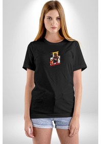 Resim Dwyane Wade Miami Basketbol Siyah Oversize Unisex Ön Orta Minimal Baskılı Tişört Siyah 