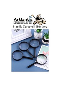 Resim Büyüteç 40 Mm 1 Adet 5x Plastik Sap Çerçeveli Büyüteç Merçek Okul Büro Ofis 