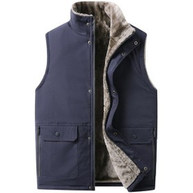 Resim Erkek Yeleği, Erkek Sonbahar Ve Kış Pamuklu Yeleği, Omuz Yeleği Mavi 