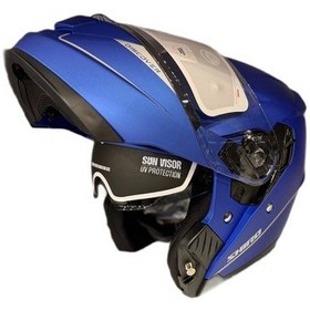 Resim Shiro Discover Sv Çene Açılır Kask Mat Mavi 