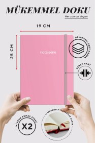Resim Nota Bene Classic Sert Kapak Defter, 19x25 Cm, Çizgili Pembe 