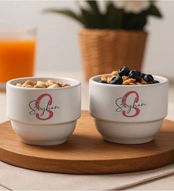 Resim Bk Gift Kişiye Özel İsimli 2li Çerezlik Kase-14 Yeni Ev Hediyesi Önerileri, Misafir Sunum Ürünü, Çay Yanı Kase Kobitmeyencom34799 Bk Gift 