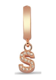 Resim S Harfi Sallantılı 925 Ayar Gümüş Rose Tek Küpe - 12080702 Rose Gold 