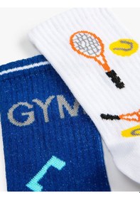 Resim Koton 2'li Çorap Seti Spor Temalı Multıcolor 4wkb80028aa 4WKB80028AAMIX Mavi 