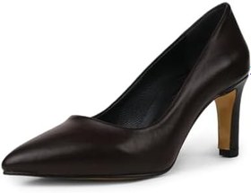 Resim Mio Gusto Beliz Hakiki Deri Acı Kahve Kadın Stiletto Ayakkabı 