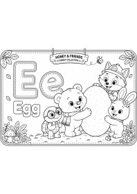 Resim Honey & Friends Alphabet Coloring Pages A-Z Ingilizce Alfabe Boyama Aktivite Kitabı 