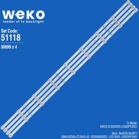 Resim WKSET-6118 36899X4 XMNJ50D09-ZC26AG-02 9S1P 303XM500032 4 ADET LED BAR 