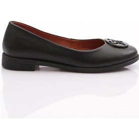 Resim Dgn 1859 Kadin Yuvarlak Tokali Babet Siyah 