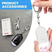 Resim Kadınlar için USB Şarj Edilebilir 130dB Kişisel Alarm Anahtarlık - SOS Acil Güvenlik Sireni ile LED Işık, Panik Düğmesi veya Çekme Pimi Uyarı Cihazı - Kompakt ve Hafif Tasarım, Pembe, Mavi, Beyaz, Siyah Renklerde Mevcut 
