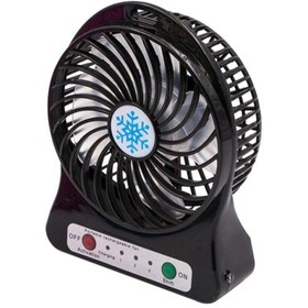 Resim xsir Mini Şarjlı Fan Vantilatör Masaüstü 3 Kademeli Soğutucu Sessiz Vantilatör Fan Siyah 
