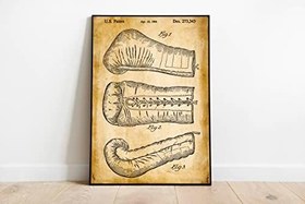 Resim Pegziz pgzzNM1557 Dekoratif Sanatsal Boks Eldiveni Patent Posteri 60x90cm. 