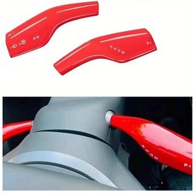 Resim Elmpaly Tesla Model 3/y Beyaz Vites Kolu Kılıfı Kırmızı İç Aksesuar Koruma 