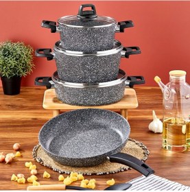 Resim Cornella Cook 7 Parça Granit Tencere Seti Gri 