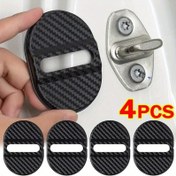 Resim 4 adet Araba Kapı Kilidi Koruyucu Kapaklar - Siyah Karbon Fiber Desenli, Dayanıklı ve Güvenli Araç Aksesuarları için Anti-Kir ABS Plastik Kılıflar, Araç Kilidi Koruma | Karbon Fiber Desen | ABS Plastik Kapaklar, Araba Kilidleri 