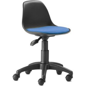 Resim Mega MArketim Siyah Pls. Mavi Kumaş Çocuk Çalışma Etüt Koltuğu Sandalyesi 