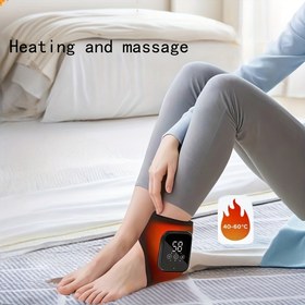 Resim Ayaklar ve bilekler için titreşimli, üç hız ayarlı, LCD ekranlı, USB şarjlı, rahat tasarımlı ve taşınabilir bir masaj aleti. 