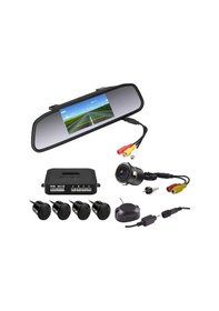 Resim Gpr Kameralı Park Sensörü 4.3 'Ayna Ekranlı Sıyah Sensör Full Set 