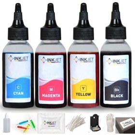 Resim inkjet Canon E3140 Bitmeyen Kartuşlu Yazıcı Mürekebi 4X100 Ml 