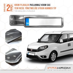 Resim İntachrom Fiat Doblo Krom Plakalık - Hummer Tip 2 Adet 