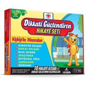 Resim Dikkati Güçlendiren Hikaye Seti-Kip Kip'in Maceraları Kutulu Set 7-12 Yaş - 10 Kitap Takım - Osman Abalı - Adeda 
