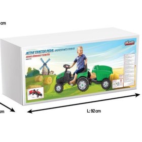 Resim PİLSAN Kırmızıl Active Römorklu Traktör Pedallı / Aılepıl07316-kmz 