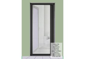 Resim Kamataş Akordeon Pilise Yırtılmaz Ped Kedi Tüllü Kapı Sineklik Beyaz (90X210) Istenilen Ölçüde 