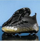 Resim Erkekler Yüksek Üst Yarışma Uzun Çivili Futbol Ayakkabısı Siyah 