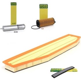 Resim Bmw X3 Serisi E83 Kasa 2.0d 2007-2010 Periyodik Bakım Filtre Seti Mann Marka 11427805707-13713428558-13327811401-64312182458 