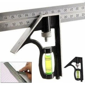 Resim Bts 12271 Ayarlanabilir Terazili Açı Ölçer Gönye 45 Derece-90 Derece 30 Cm 