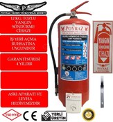 Resim P POYRAZ 12kg yangın tüpü dükkan işyeri için uygun askı levha hediyeli 