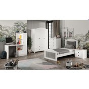 Resim Torino Genç Odası, Çalışma Masası ve Kitaplık Beyaz 