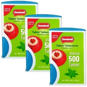 Resim Sweetwell Stevia Tablet Tatlandırıcı 500 Tablet x 3 Adet 
