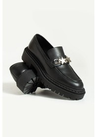 Resim Lutz Kadın Siyah Gerçek Deri Loafer Siyah 
