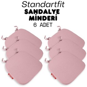 Resim Xpermate 6'lı Standartfit Oval Sandalye Minderi 42x42x5 Pembe 