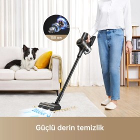Resim Dreame R10 Pro Dikey Süpürge, 65 Dakika Uzun Çalışma Süreli Dikey Süpürge, Hafif ve Anti-Tangle özellikli, Sert Zemin, Halı ve Evcil Hayvan Tüyleri için 150 AW Güçlü Emişli El Süpürgesi 