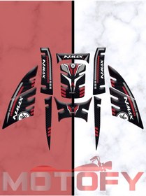 Resim Yamaha Nmax 2021-2024 Uyumlu Tank Pad Set Kırmızı Karbon 