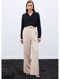 Resim Sateen Aksesuarlı Pantolon - Bej-136561 Bej 