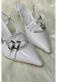 Resim Kadın Rugan Arkası Açık Tokalı Ayarlanabilir Kemerli Abiye Ayakkabı 44 001 