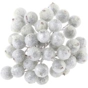 Resim Suntek Magideal 200 Adet Mini Yapay Buzlu Meyve Berry Çiçek Gümüş Beyaz 