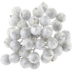 Resim Suntek Magideal 200 Adet Mini Yapay Buzlu Meyve Berry Çiçek Gümüş Beyaz 