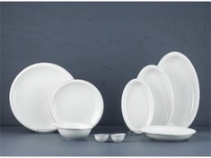 Resim Evaliza Stripe Platin 30 Parça 6 Kişilik Porselen Yemek Takımı Beyaz 