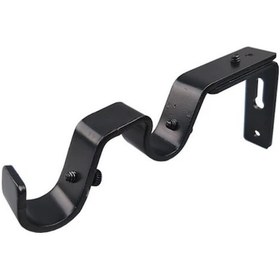 Resim Dashanshop 3 Parça Siyah Duble Romen Perde Askısı - Duvar Tipi Dayanıklı Dekor 