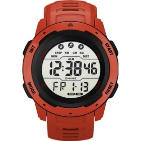 Resim Hanyang Kırmızı Reloj Hombre Açık Dijital Saatler Spor LED Erkekler Büyük Kadran Yuvarlak Izle Aydınlık Rahat Saat Çok Fonksiyonlu Bilek Kronometre 2022 (Yurt Dışından) 