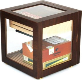 Resim Adorini Cube Walnut Humidor Puro Kutusu 