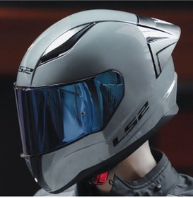 Resim Ls2 Rapıd 2 Race Nardo Gri Fullface Motosiklet Kaskı Mavi Camlı Nardo Gri 