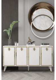 Resim 8212-32dd Kb150 Konsol, Tv Ünitesi Beyaz-altın Beyaz-altın 