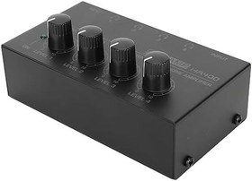 Resim Taşınabilir Kulaklık Amplifikatörü, 4 Kanallı Kulaklık Amplifikatörü Stereo 100‑240V Sahne Için Esnek Ultra Düşük Gürültü (AB Fişi) 