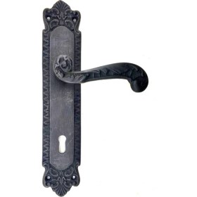 Resim Azrlya Antika Tarz Dekoratif Pirinç Sultan Oda Kapı Kolu - 270X54MM, Oksit 